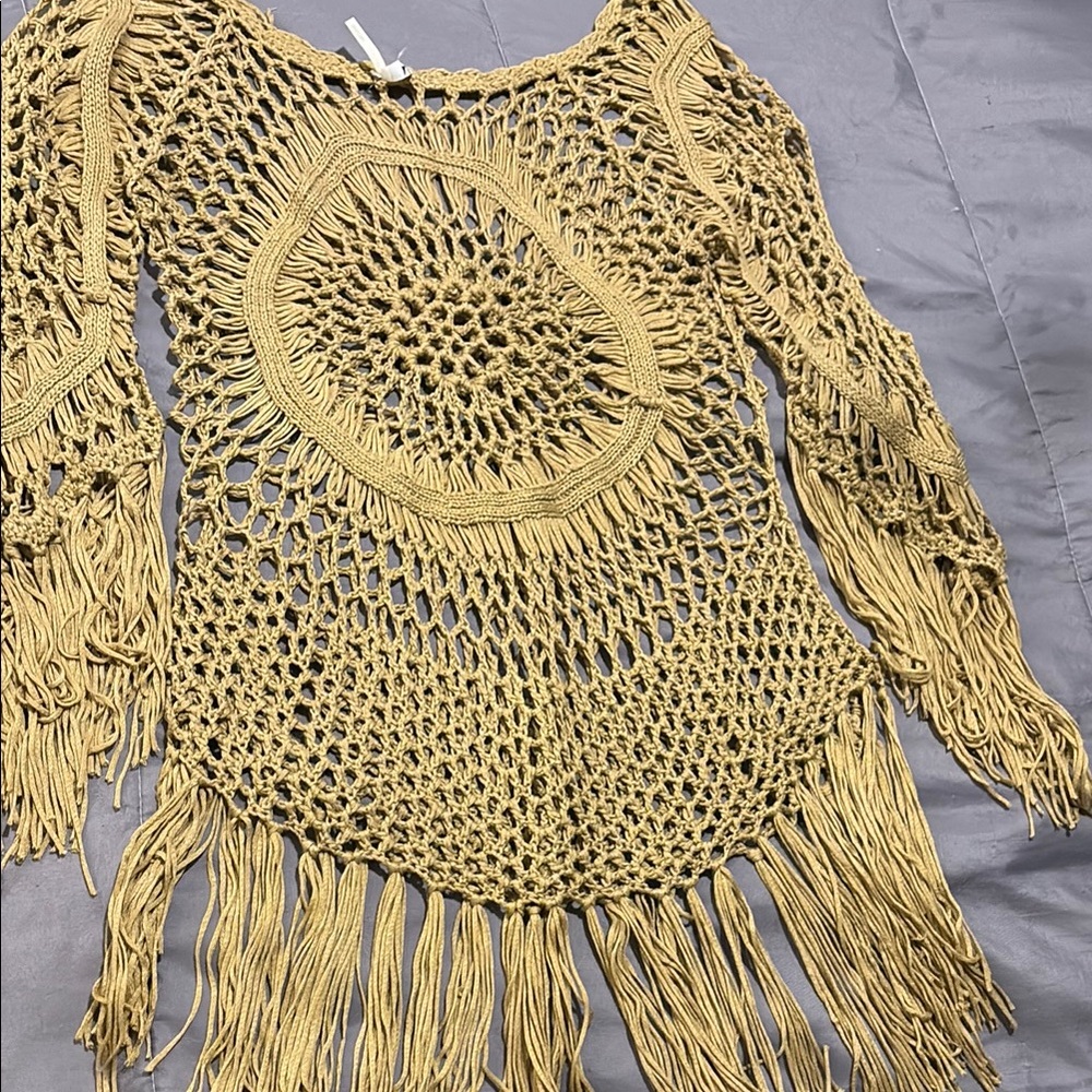 Boho Crochet Fringe Top